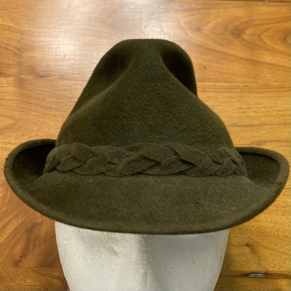 Vintage 1960s Biltmore Olive Mossy Green Fedora Hat Size 6 7/8